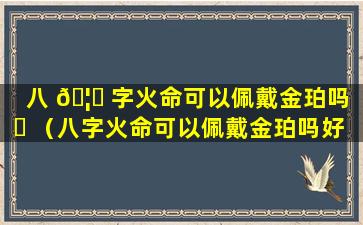 八 🦉 字火命可以佩戴金珀吗 ☘ （八字火命可以佩戴金珀吗好吗）